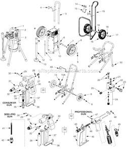 Page A Diagram and Parts List for AL245000LE  Campbell Hausfeld Paint Sprayer